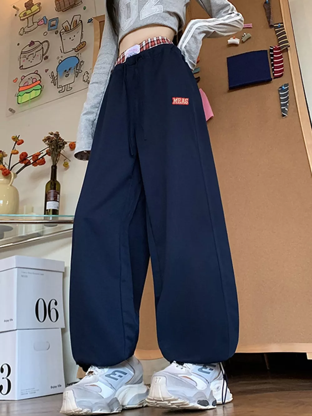 Wide Leg Drawstring Casual Pants, image 4