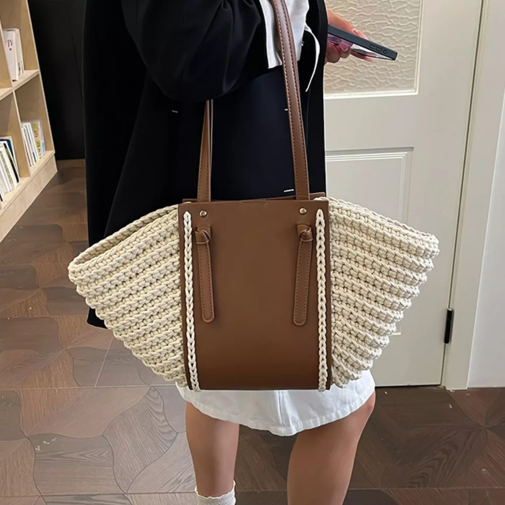 Straw Woven Shoulder Bag, image 3