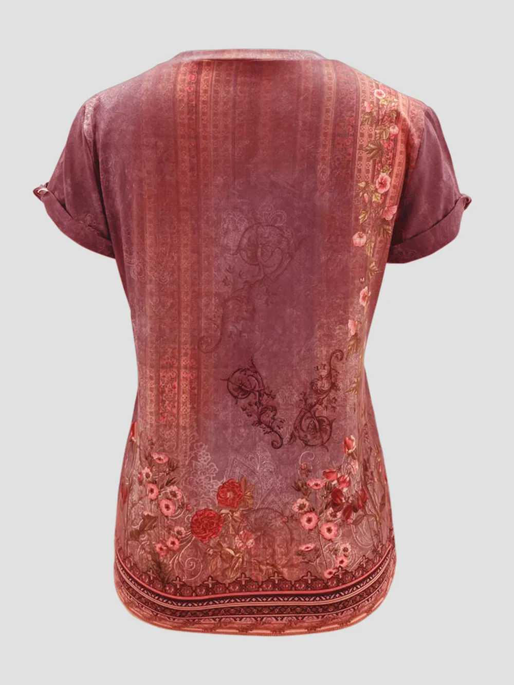 Printed Round Neck Short Sleeve T-Shirt, image 9