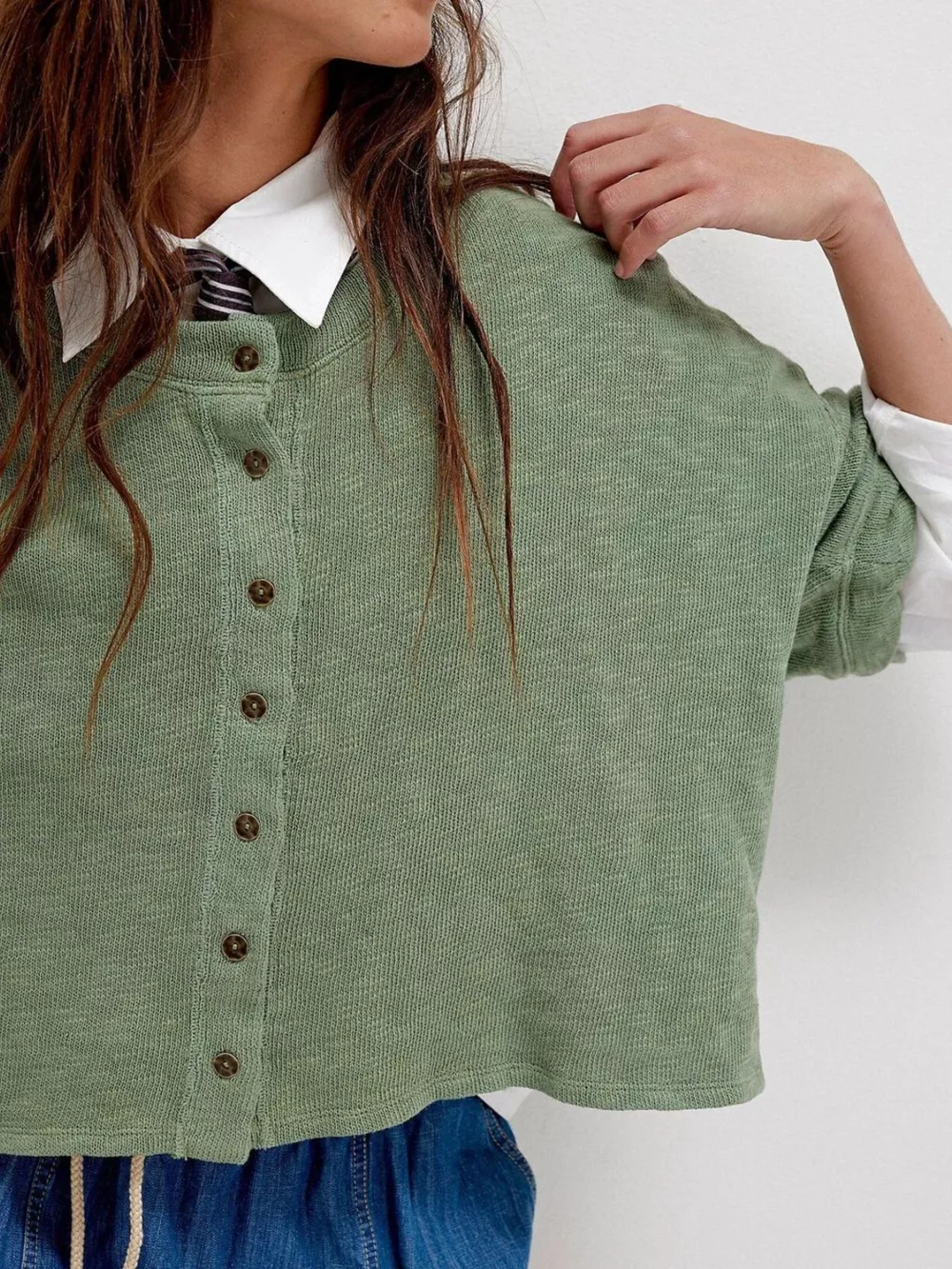 Button-Front Half Sleeve Cardigan, image 14