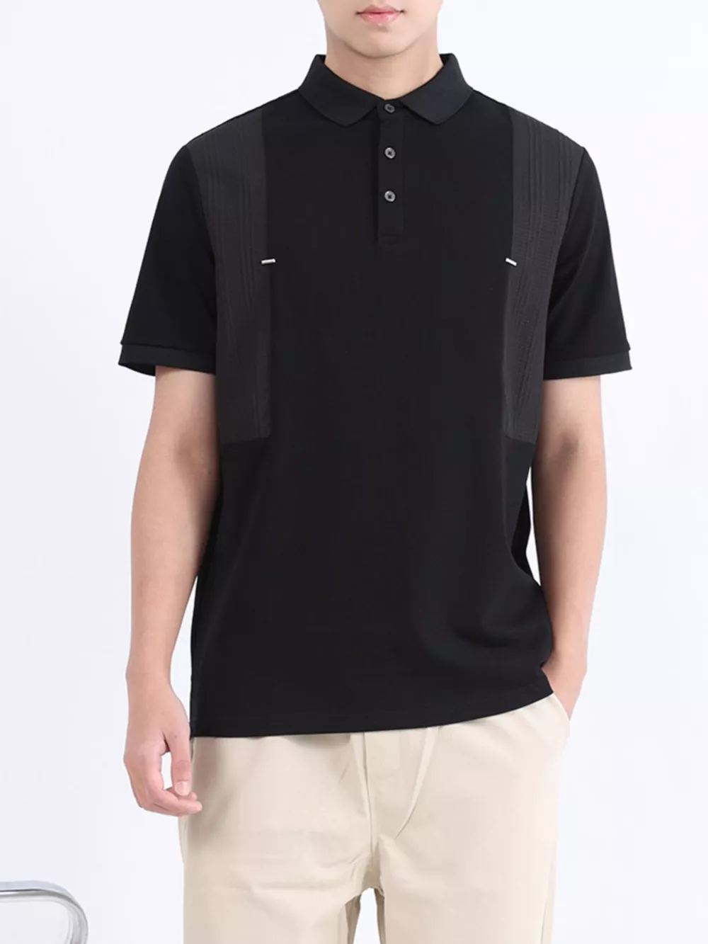 Men's Plus Size Button Detail Short Sleeve Polo