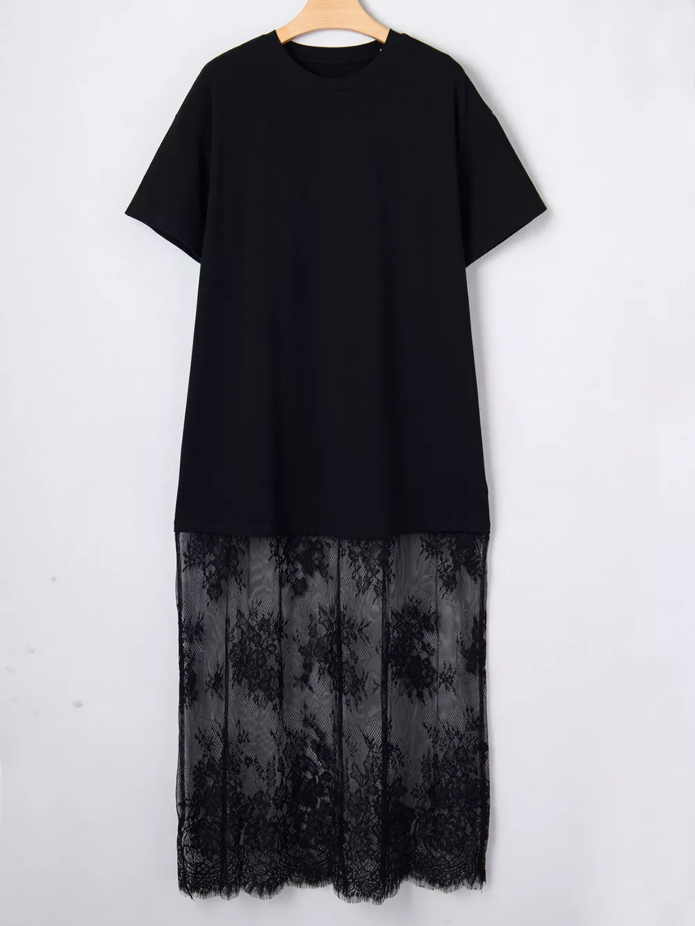Floral Patchwork Short Sleeve T Shirt Loose Dress, image 17
