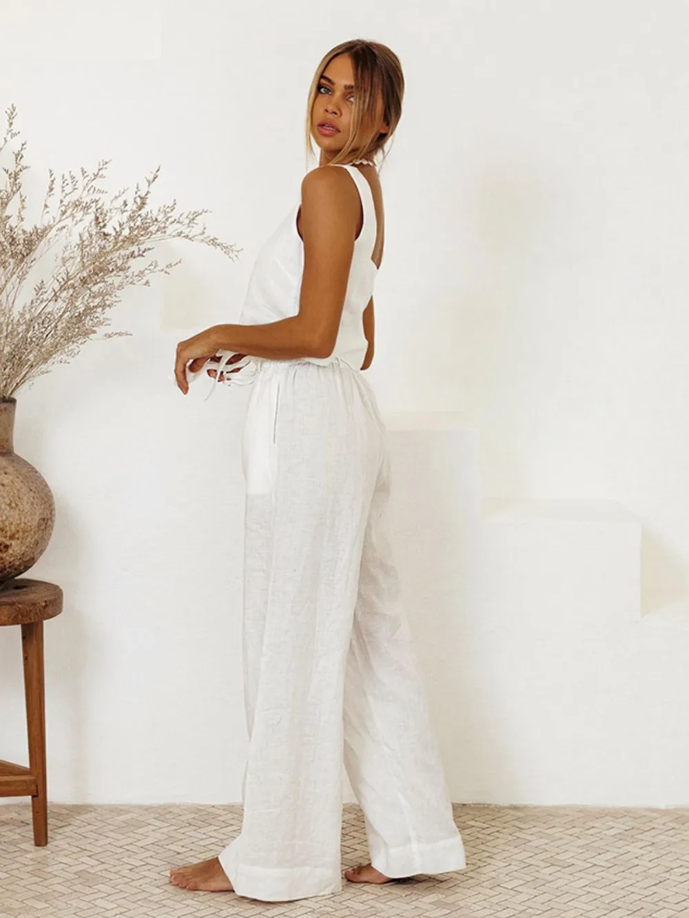 Square Neck Sleeveless Top and Pants Set, image 8