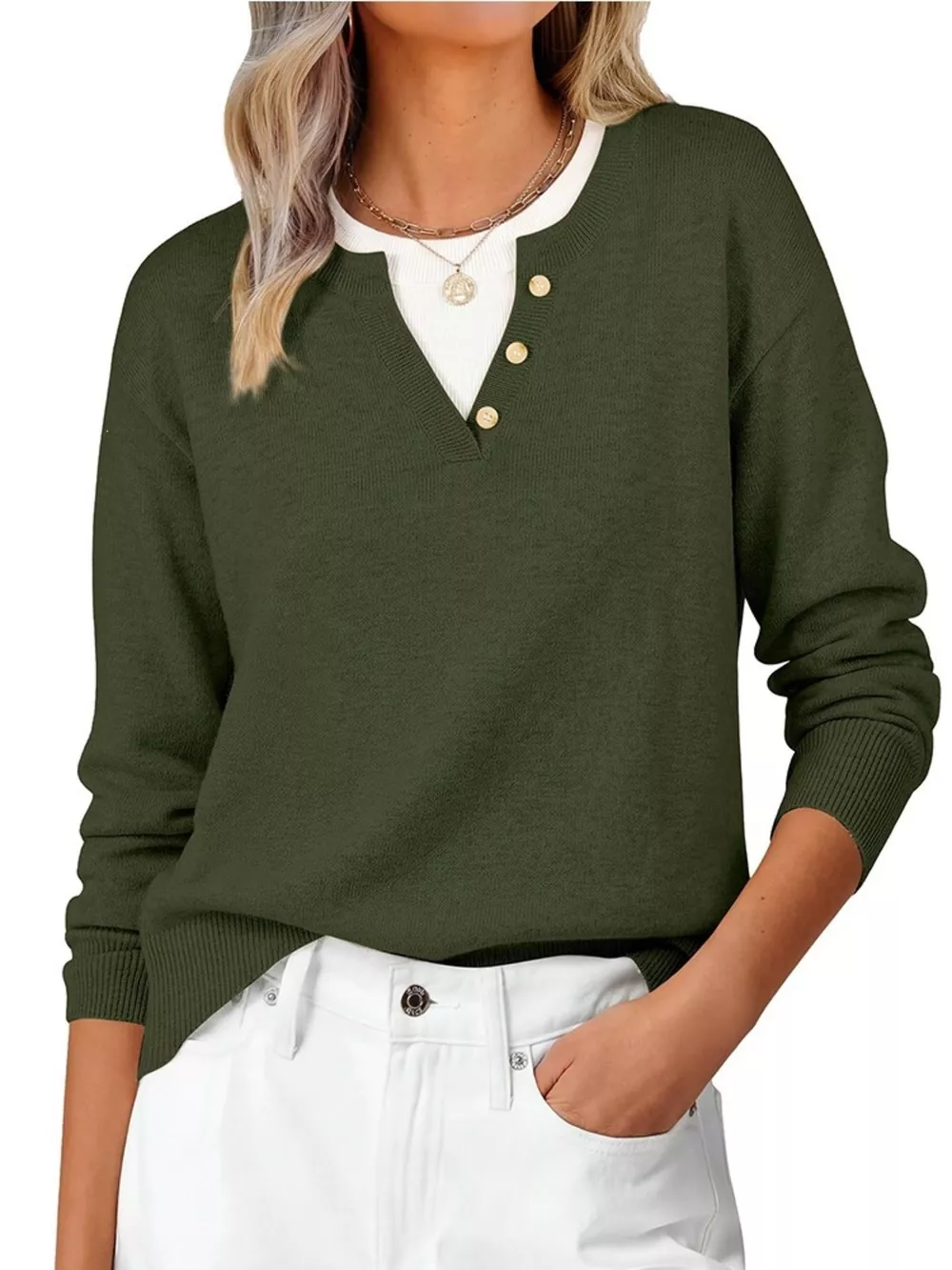 Long Sleeve Dropped Shoulder Sweater, image 7