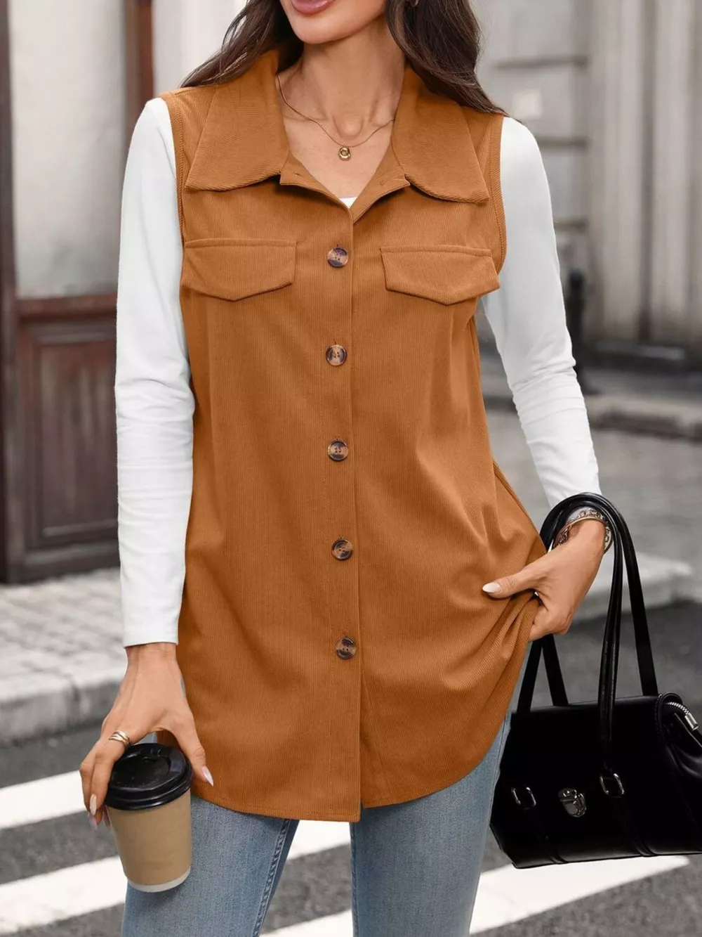 Button-Down Utility Vest Coat, image 18