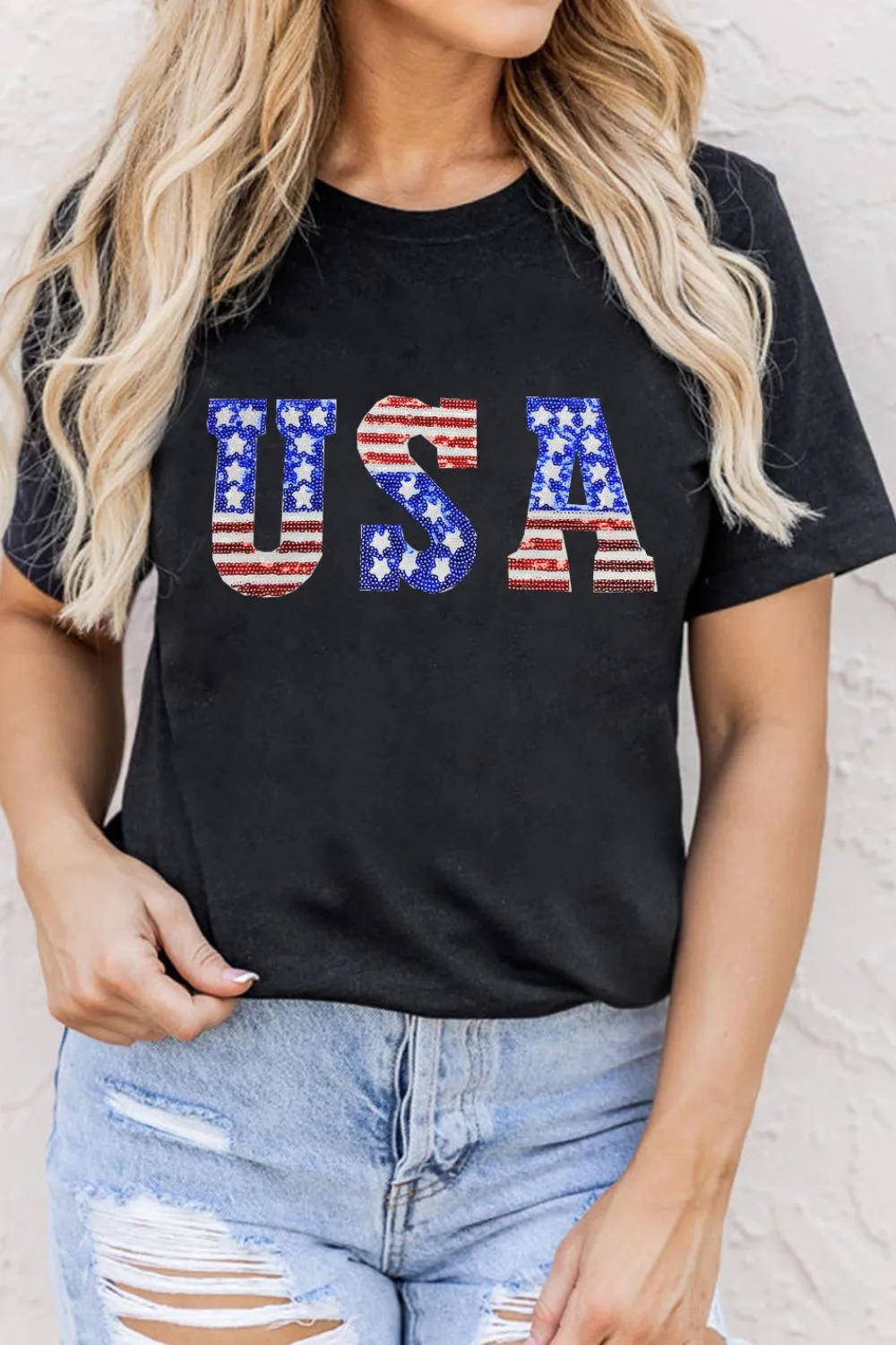 USA Round Neck Short Sleeve T-Shirt, image 5