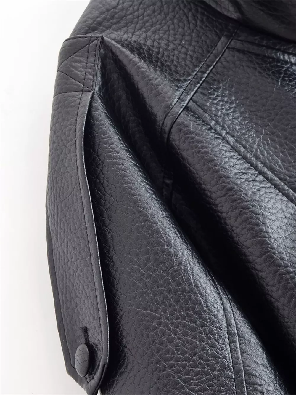 Asymmetrical Faux Leather Moto Jacket, image 9