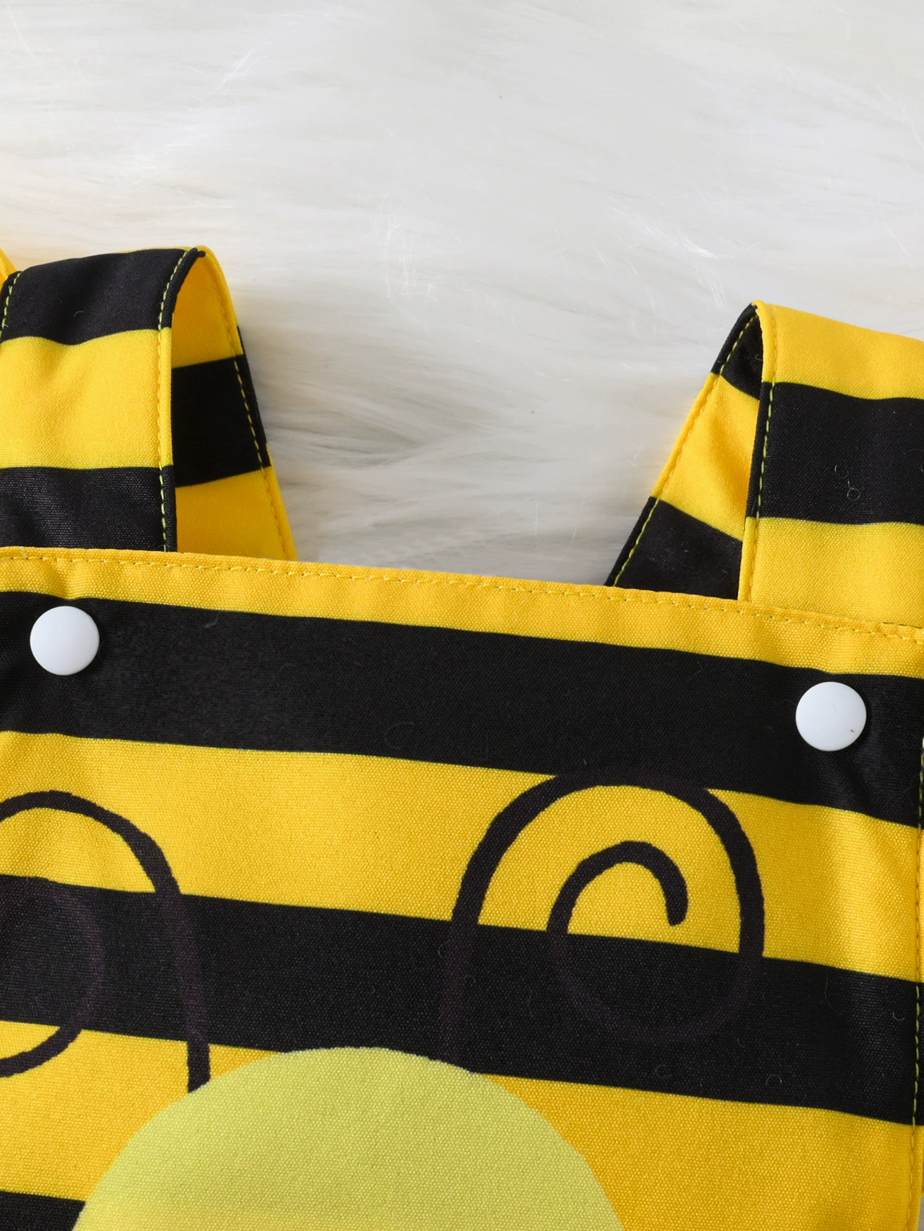 Children's Bee Striped Ruffle Bodysuit Dress with Headband, image 4