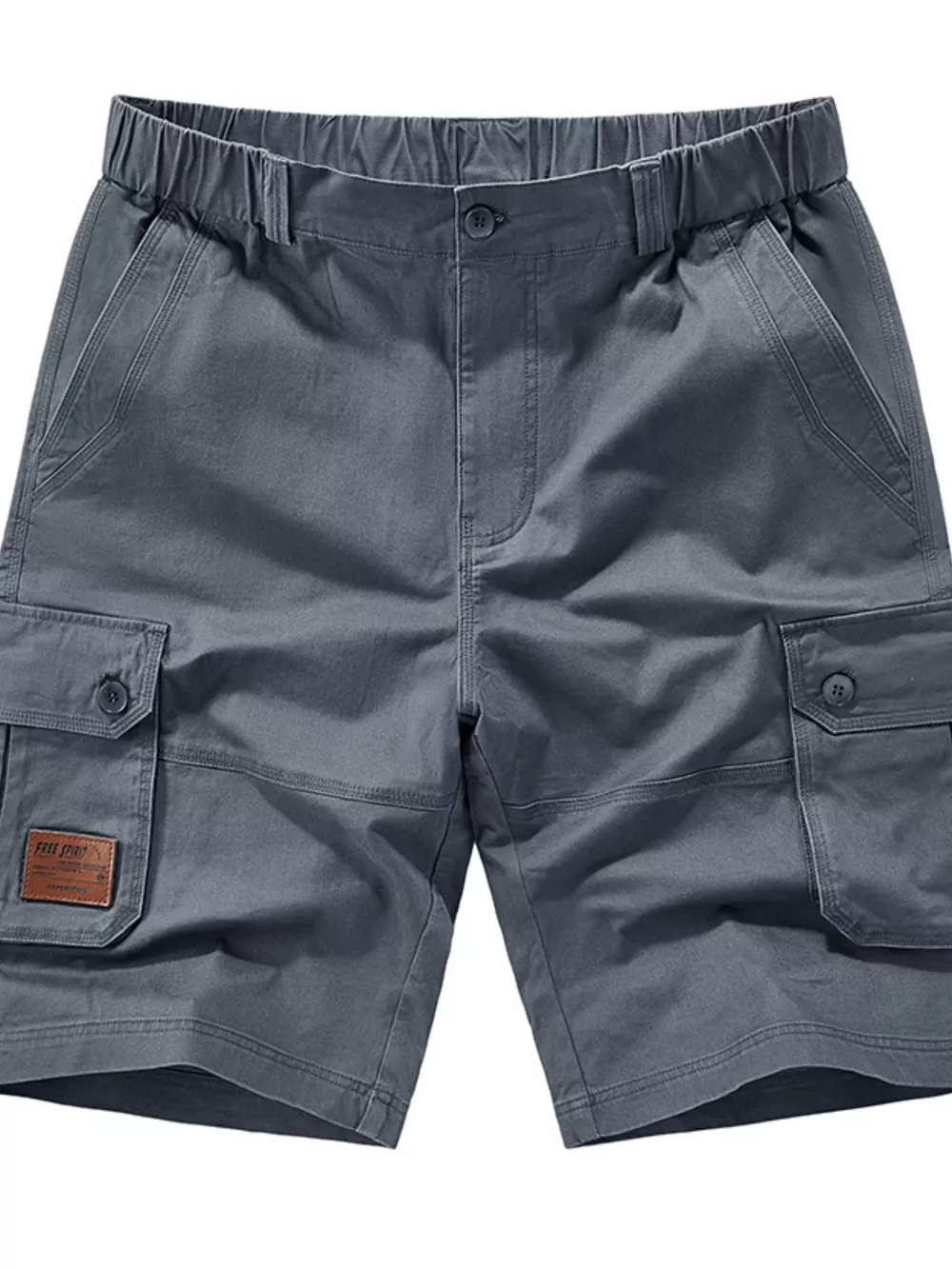 Men's Plus Size Pocketed Elastic Waist Shorts, image 2