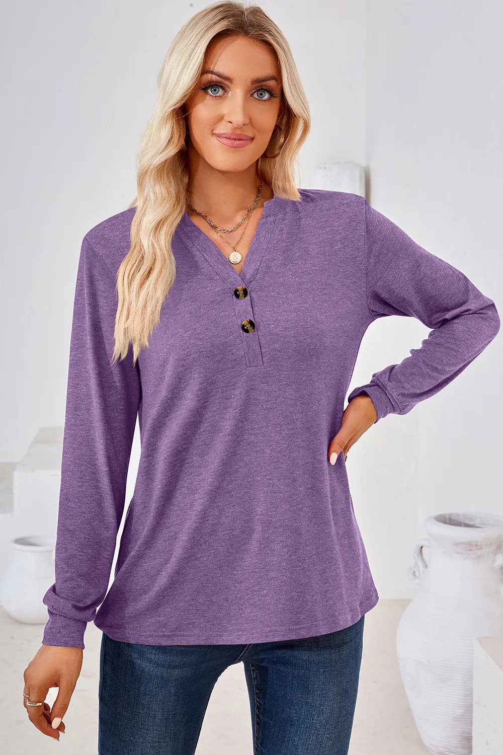 Notched Long Sleeve T-Shirt, image 25