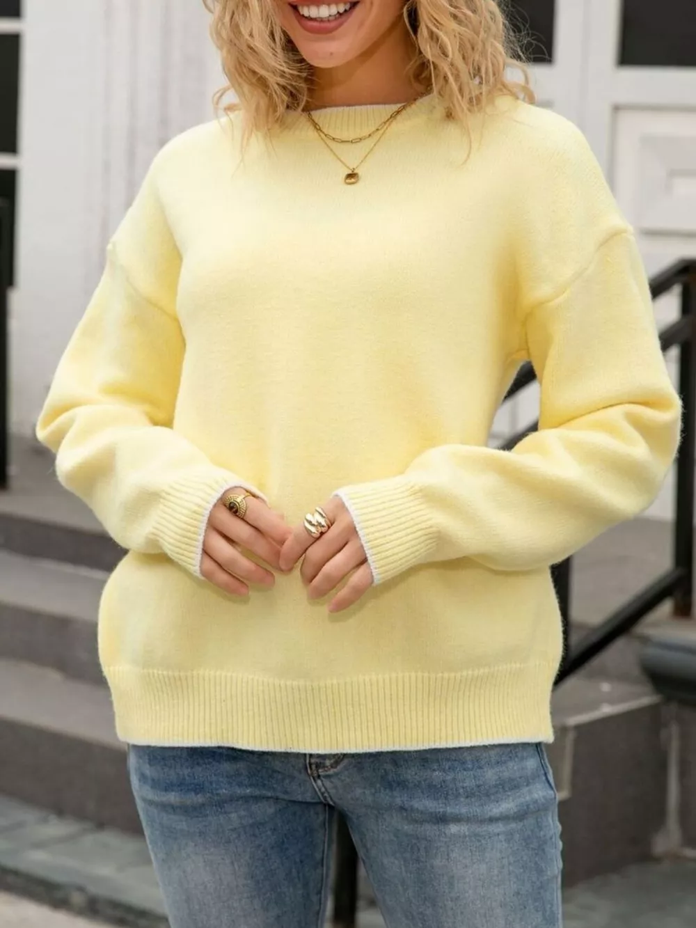 Bow-Back Round Neck Sweater, image 6