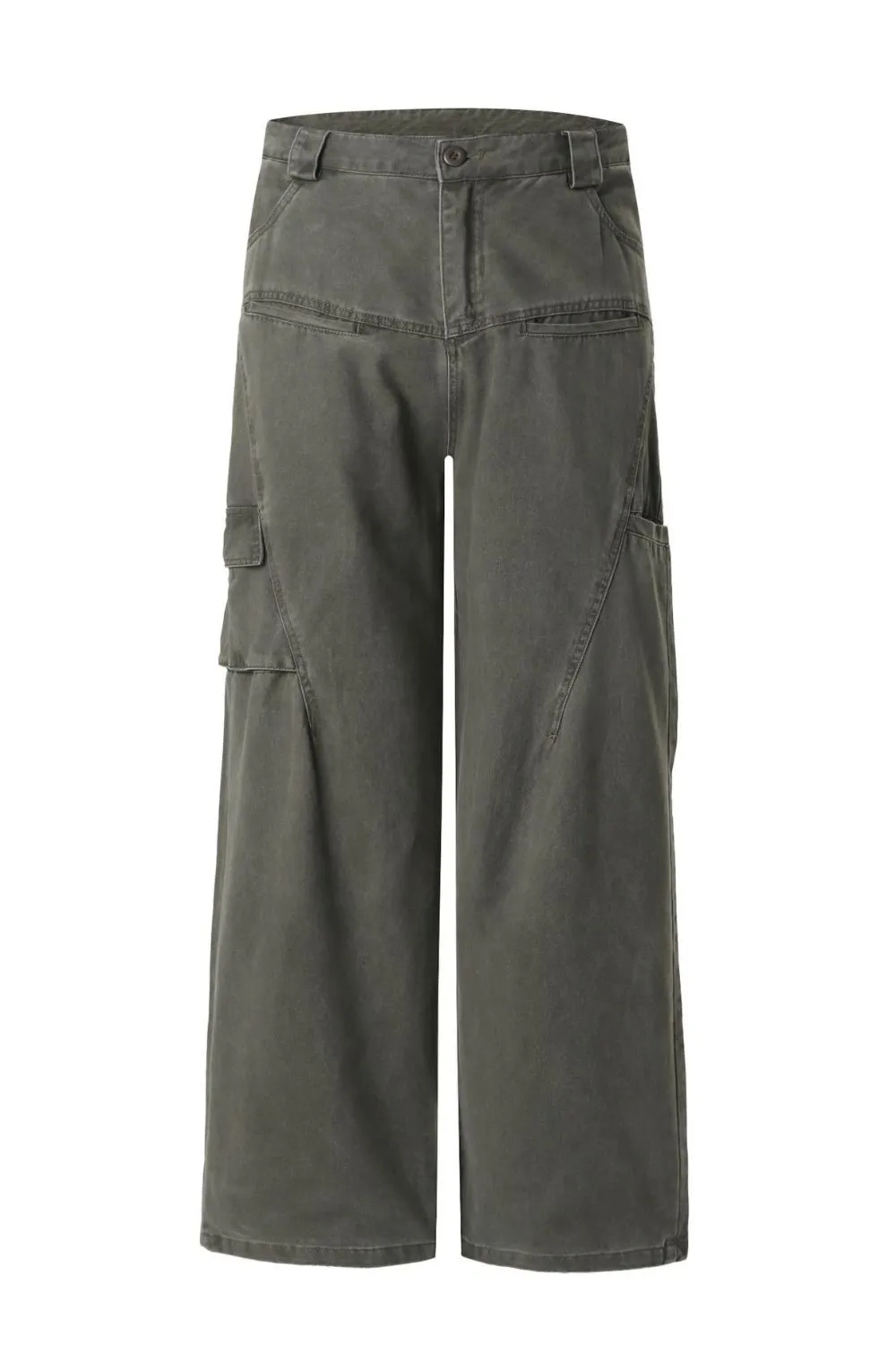 Men's Wide Leg Cargo Pants with Multiple Pockets