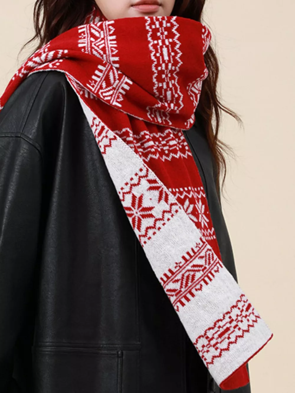 Christmas Snowflake Knit Scarf, image 3
