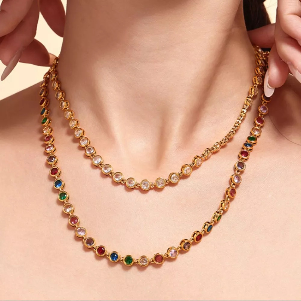 18K Gold-Plated Zircon Necklace, image 4