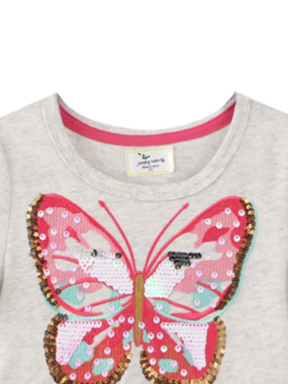 Children's Butterfly Sequin Rainbow Tulle Dress, image 3