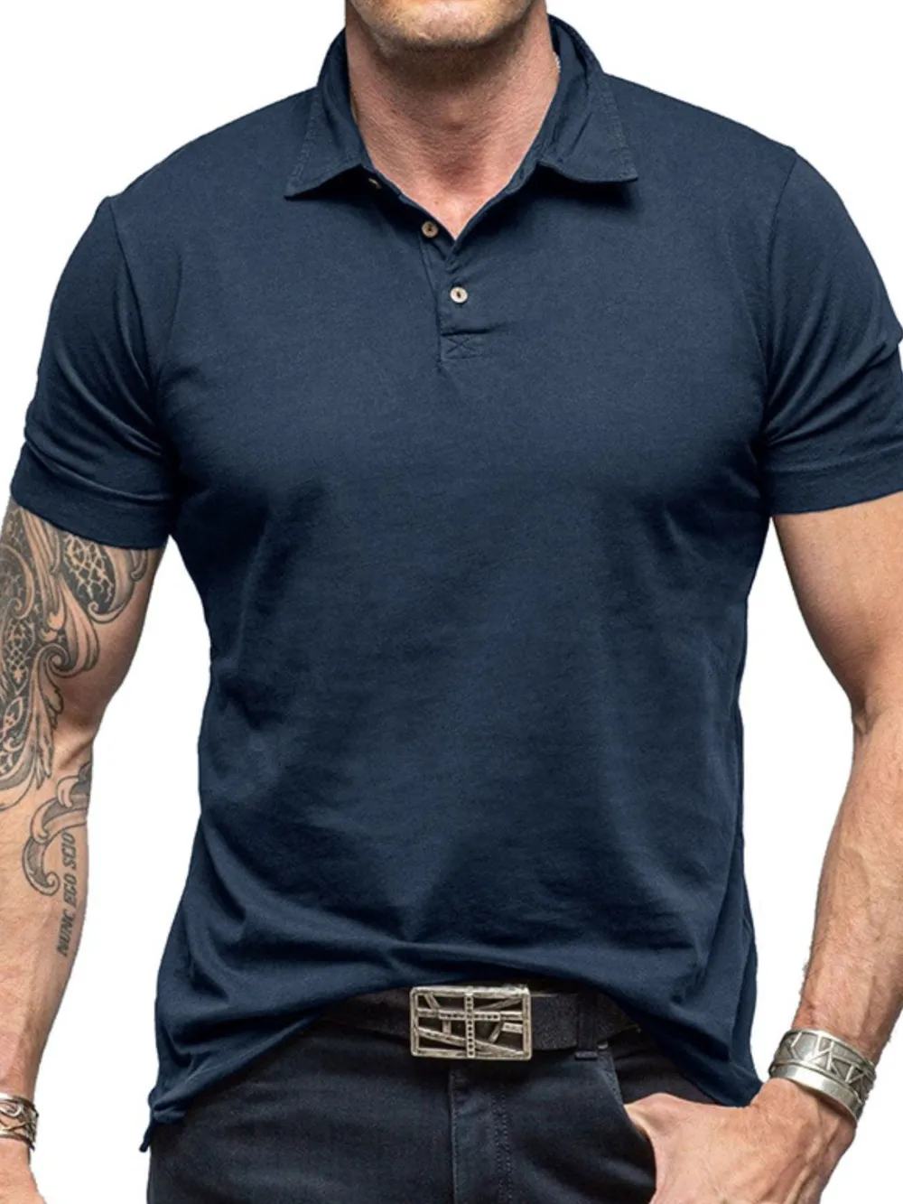 Men's Collared Neck Short Sleeve Polo Shirt, image 2