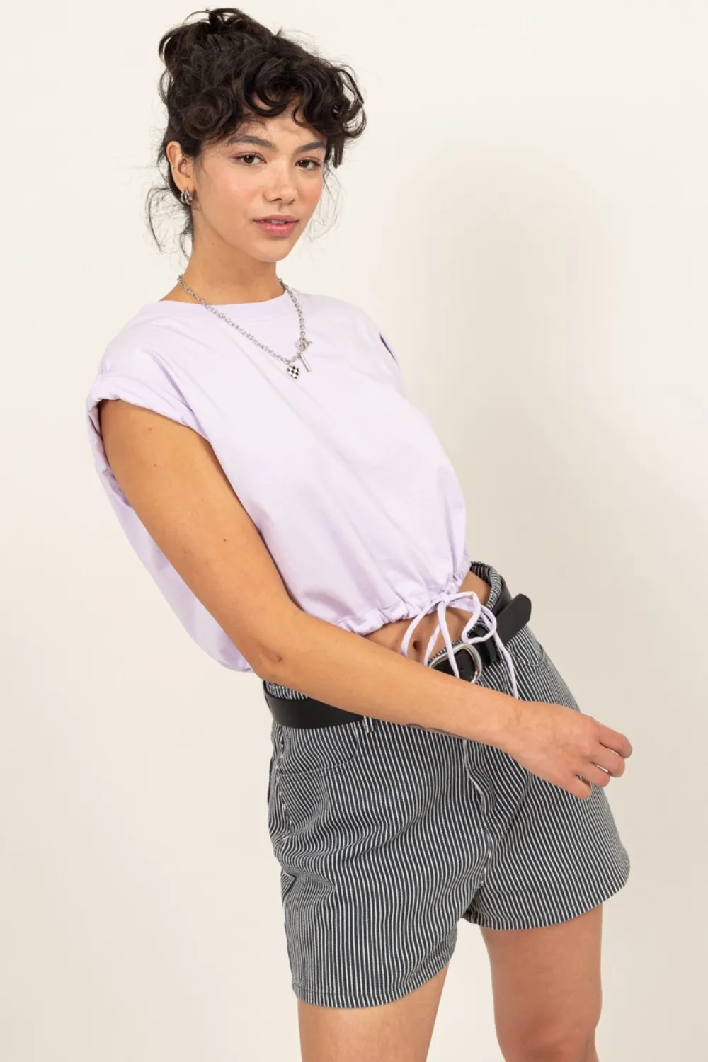 Drawstring Hem Crop Top, image 3