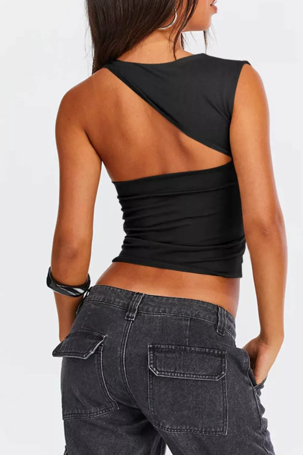 Asymmetrical Neckline Sleeveless Tank, image 10