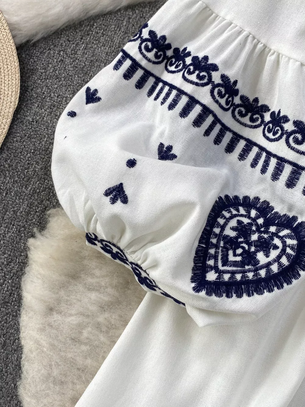 Embroidered Tie Neck Blouse, image 14