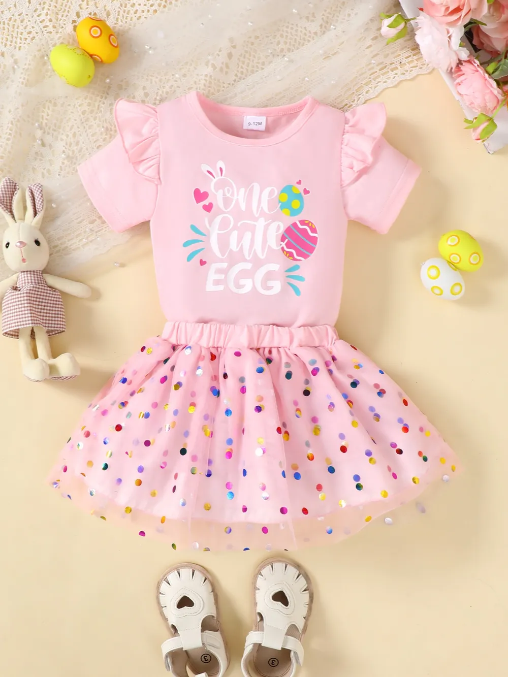 Children's Ruffled Graphic Bodysuit and Skirt Set, image 2