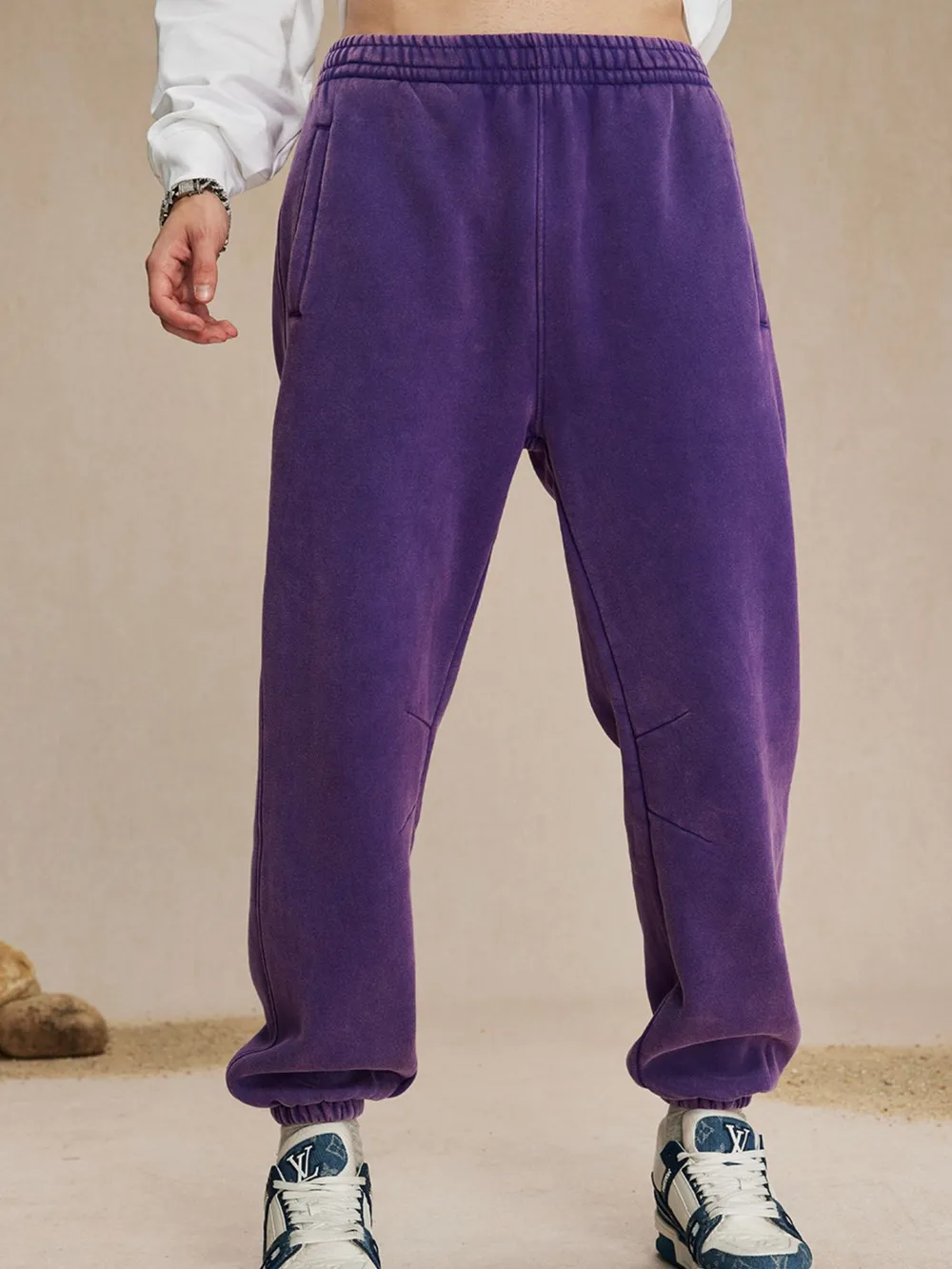 Men's Casual Elastic Waist Cotton Sweatpants, image 4