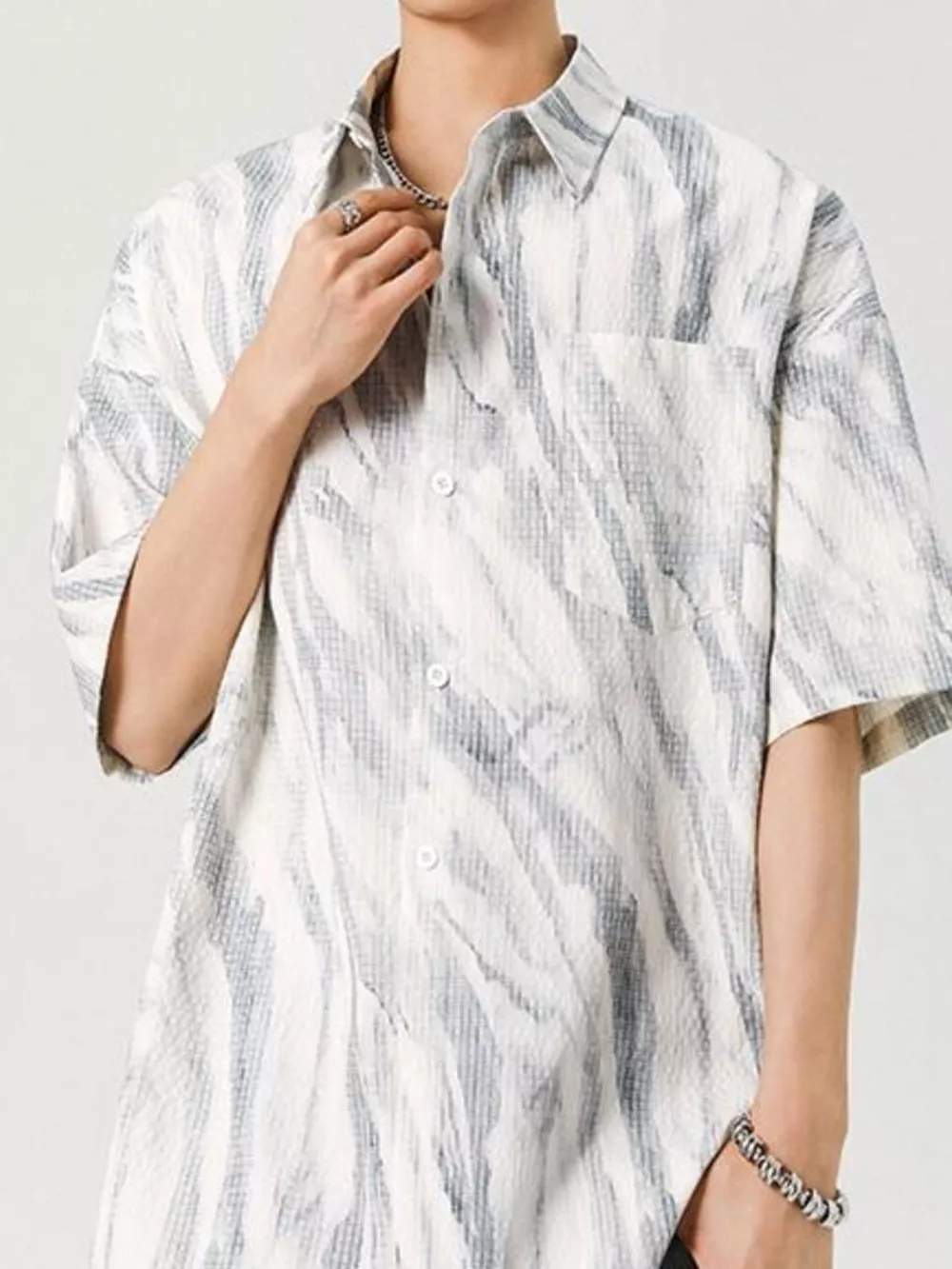 Men's Plus Size Button Up Short Sleeve Shirt, image 2