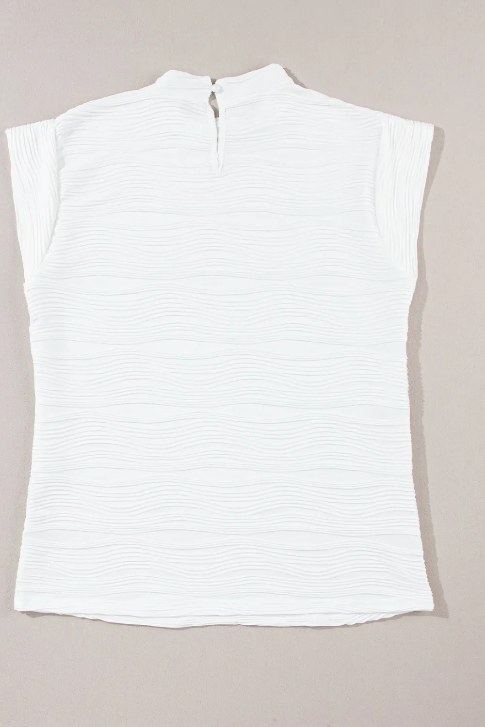 Textured Mock Neck Cap Sleeve Top, image 10