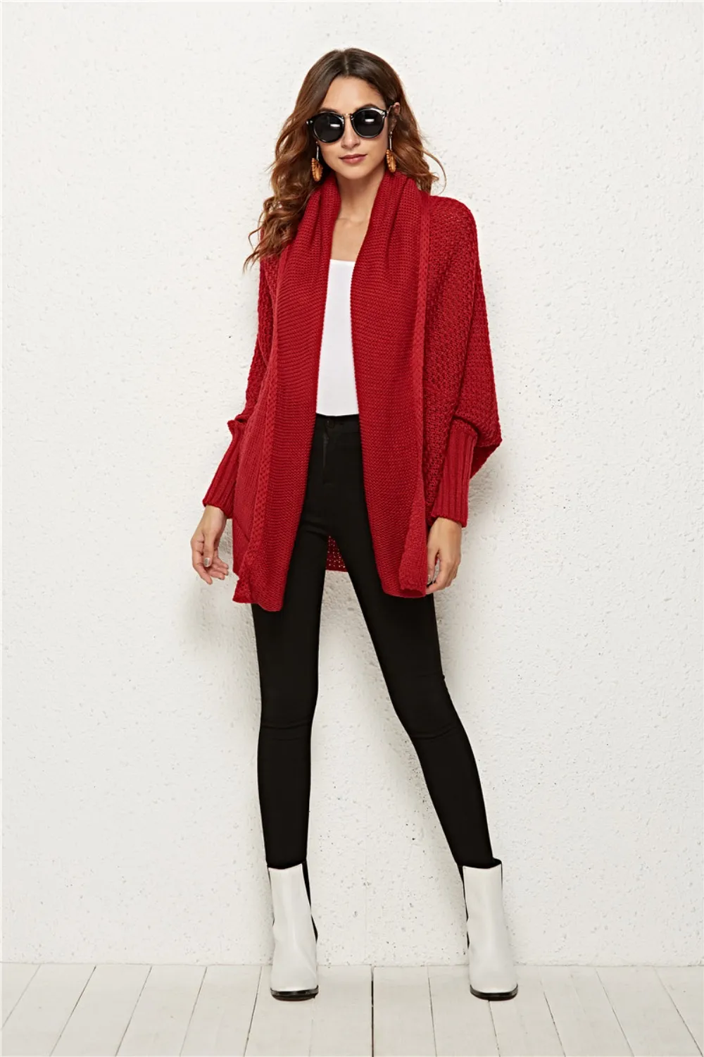 Open Front Batwing Sleeve Cardigan, image 11