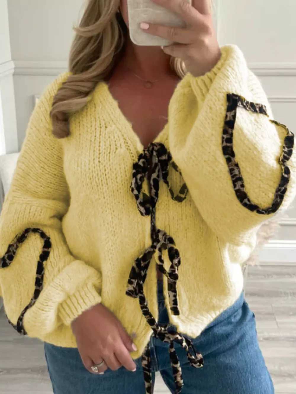 Tie Front Long Sleeve Sweater, image 8