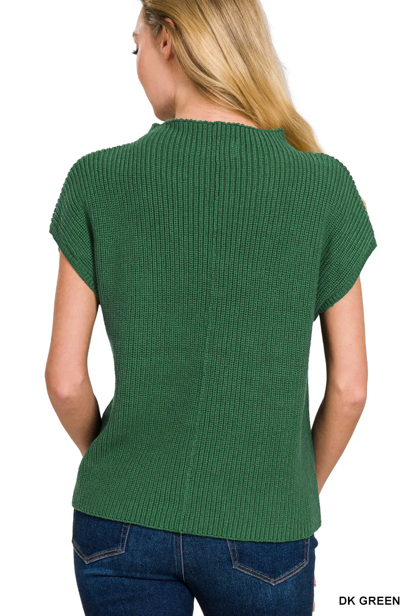 Mock Neck Short Sleeve Sweater, image 3