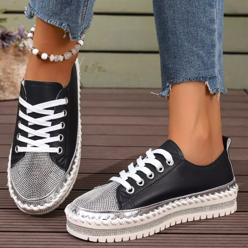 Round Toe Platform Sneakers, image 6