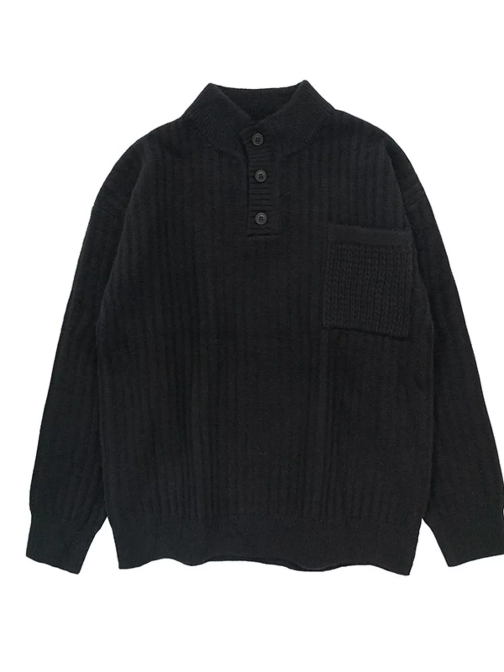 Men's Full Size Button Detail Long Sleeve Sweater Plus Size, image 7
