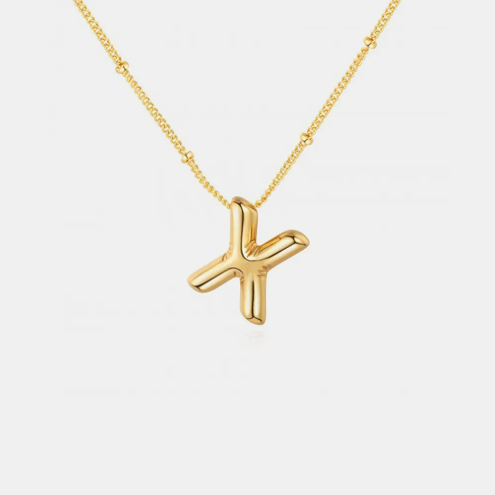 Gold-Plated Bubble Initial Necklace, image 8
