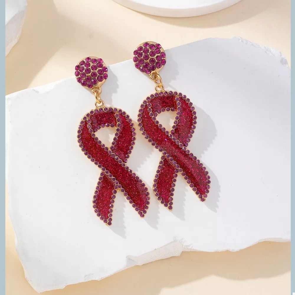 Rhinestone Ribbon Drop Earrings, image 6