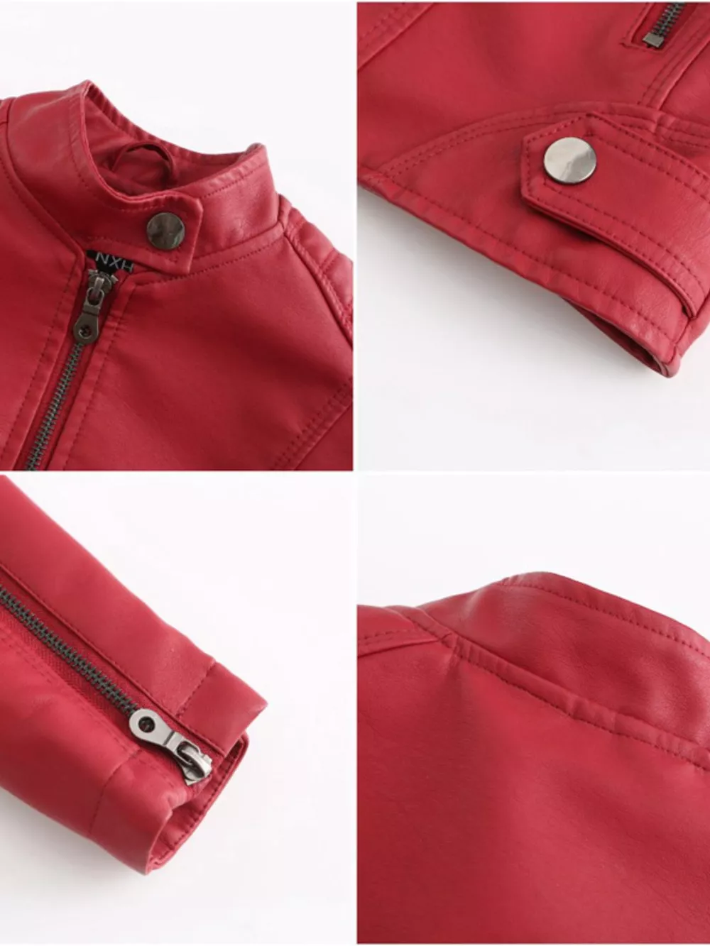Full Size Slim Fit Faux Leather Moto Jacket Plus Size, image 15