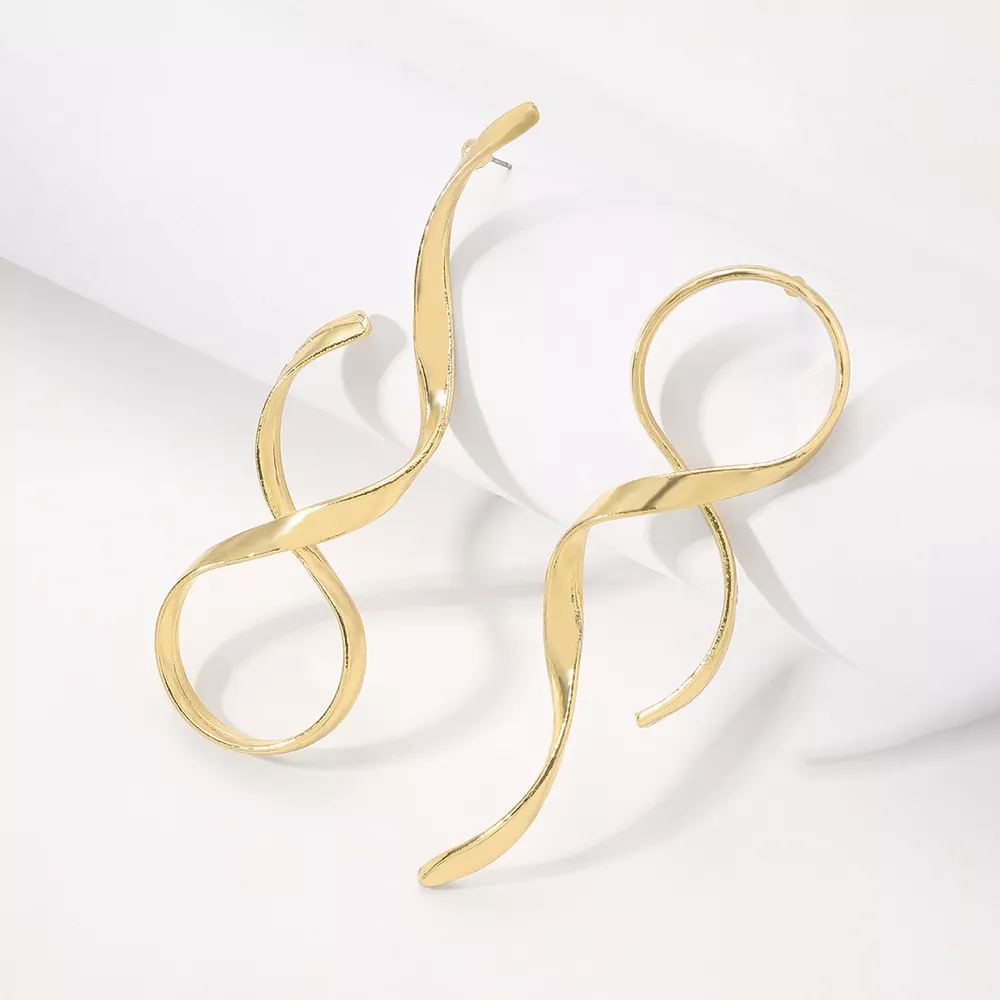 Alloy Spiral Drop Earrings, image 10
