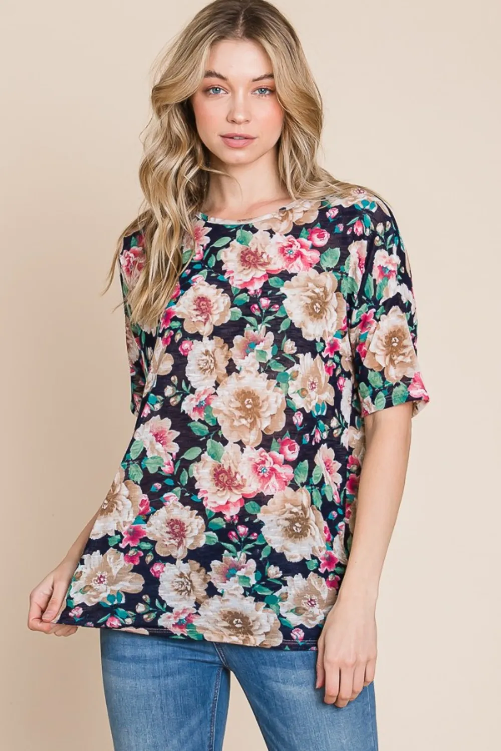 Floral Round Neck T-Shirt, image 3