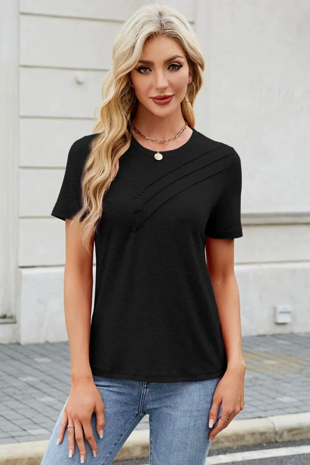 Round Neck Short Sleeve T-Shirt, image 8