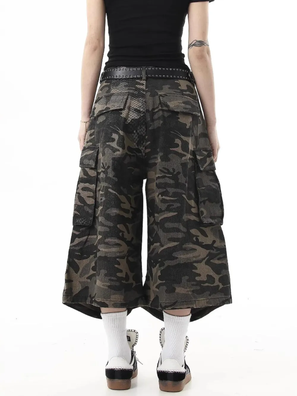 Men's Full Size Camouflage Cargo Denim Shorts Plus Size, image 7