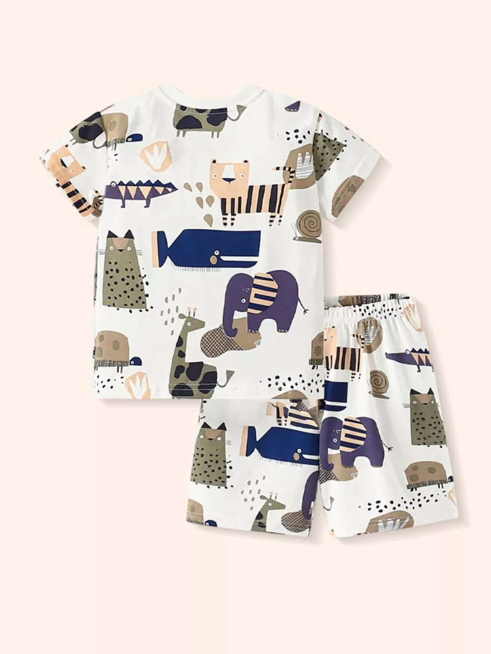 Children's Animal Print Short Sleeve Tee and Shorts Set, image 5