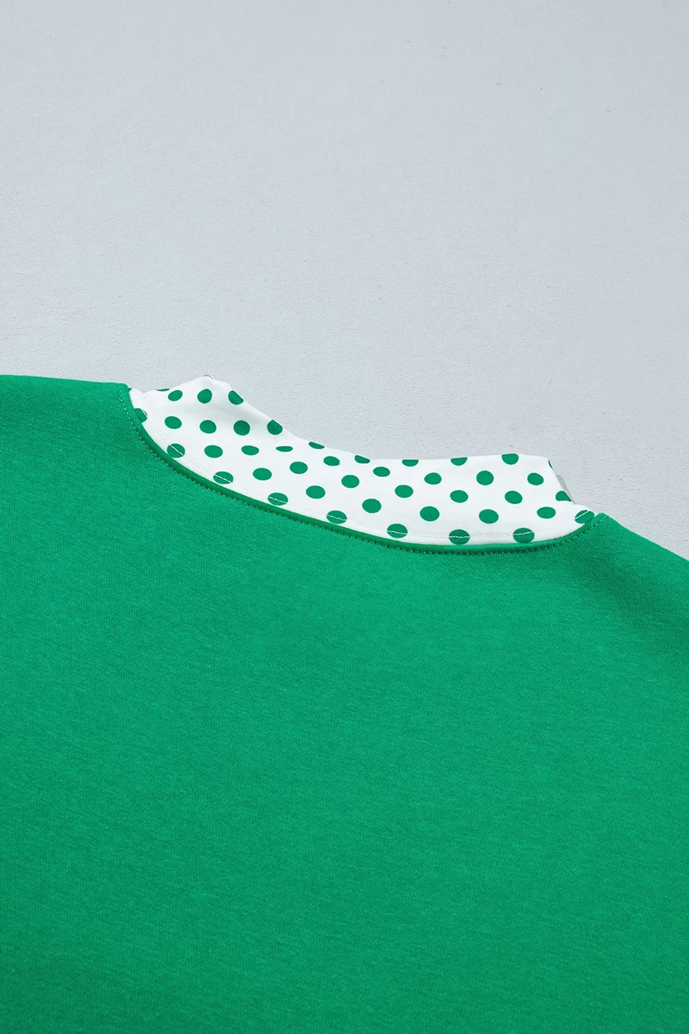 Polka Dot Trim Long Sleeve Sweatshirt and Shorts Set, image 6