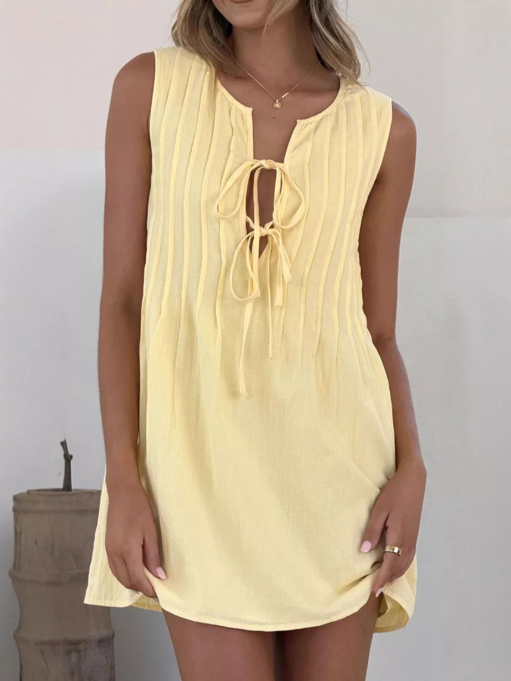Sleeveless Tie-Front Mini Dress, image 16
