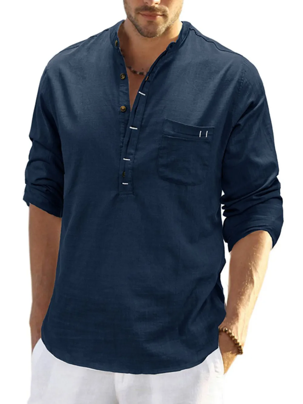 Men's Basic style Button Detail Polo, image 10