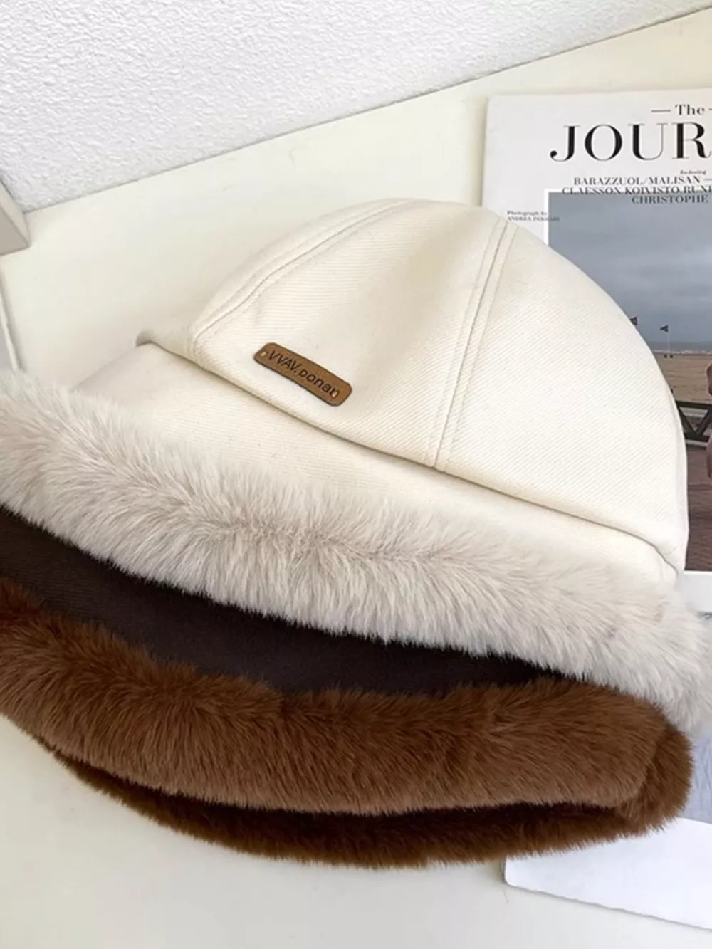 Fuzzy Trim Bucket Hat, image 3