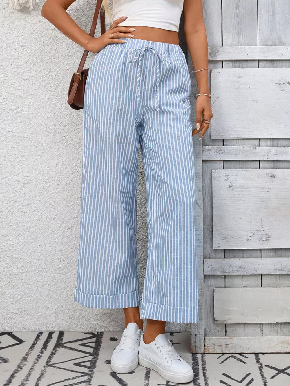 Striped Wide Leg Pants, image 2