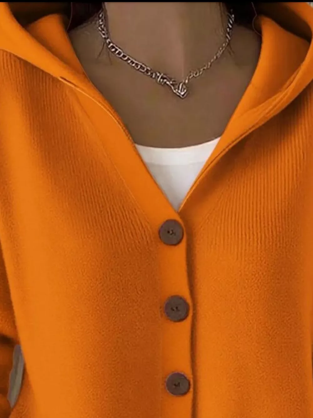 Full Size Button Up Long Sleeve Cardigan Plus Size, image 14