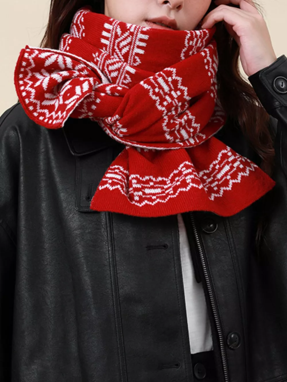 Christmas Snowflake Knit Scarf, image 7