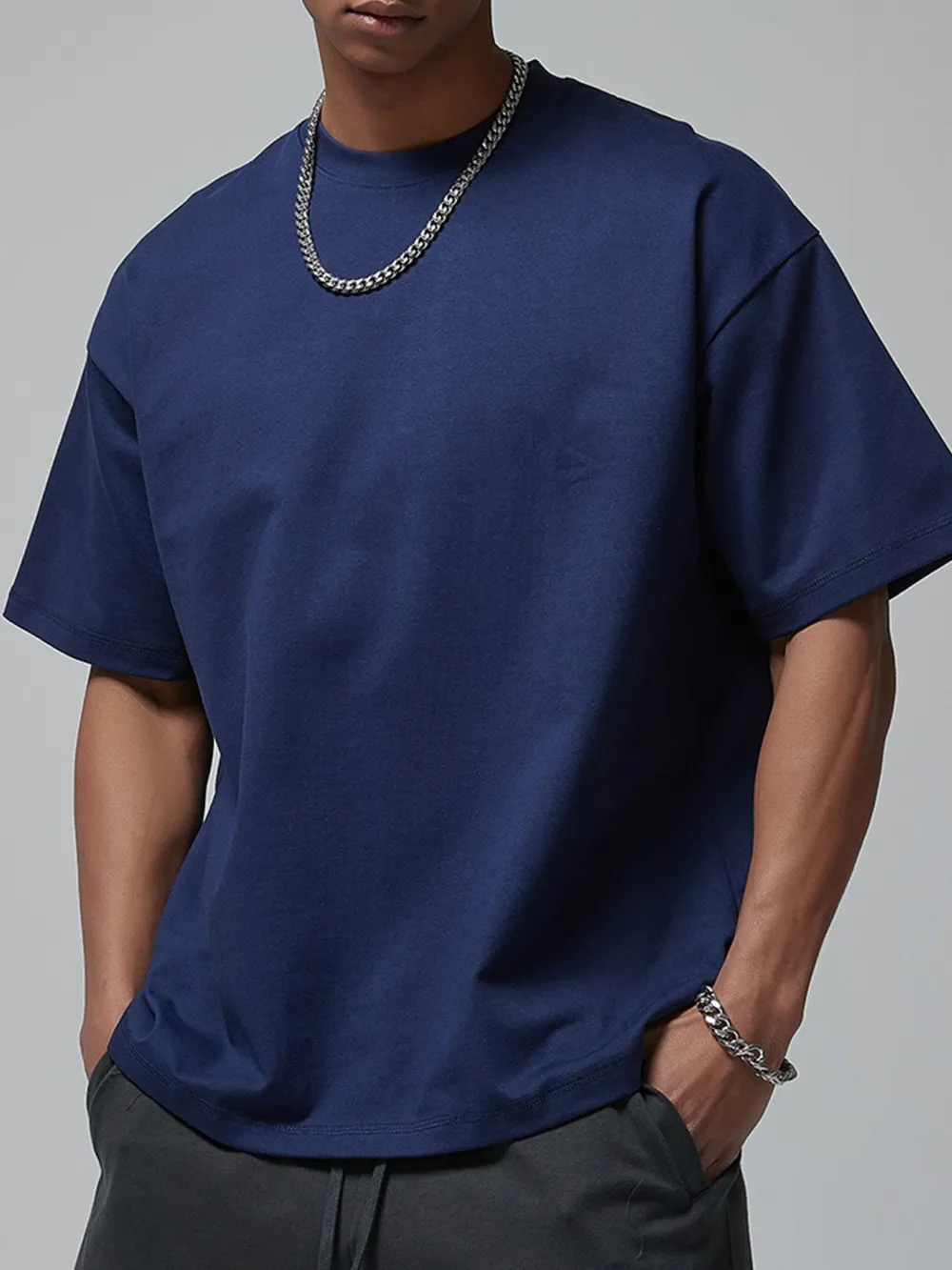 Men's Round Neck Drop Shoulder T-Shirt, image 6