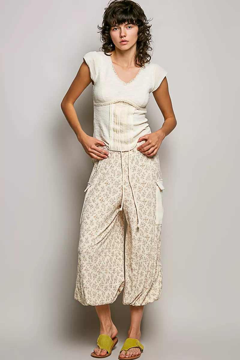 V-Neck Lightweight Textured Short Sleeve Knit Top with Lace Trim, image 11