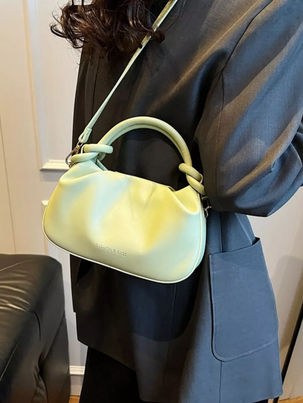 Knot Handle Ruched Crossbody Bag, image 7